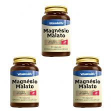Kit 3X Magn�sio Malato - 60 C�psulas - VitaminLife