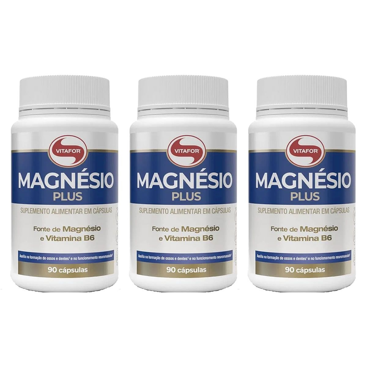 Kit 3X Magn�sio Plus - 90 C�psulas - Vitafor