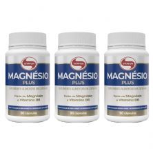 Kit 3X Magn�sio Plus - 90 C�psulas - Vitafor