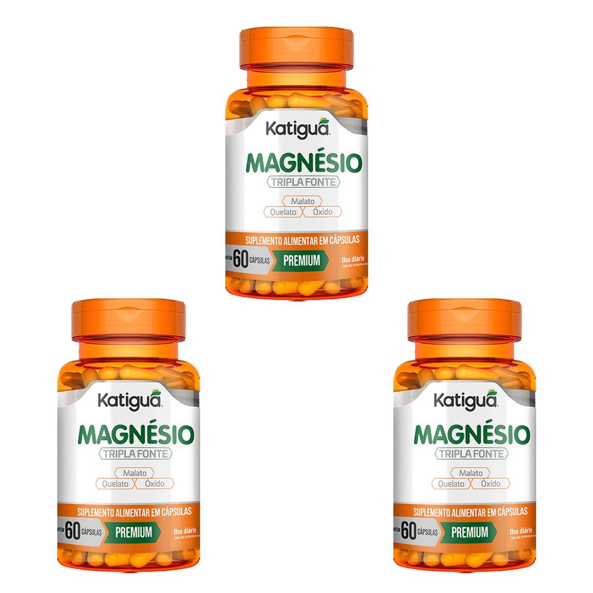 Kit 3X Magn�sio Tripla Fonte - 60 C�psulas - Katigu�