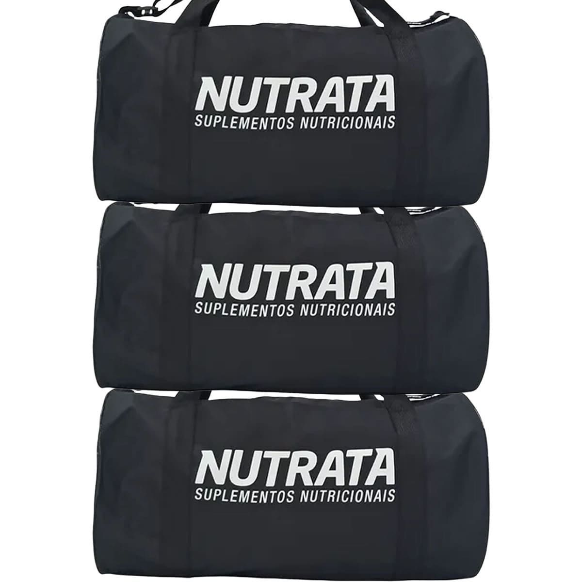 Kit 3X Mala Gym Bag Preta - Nutrata