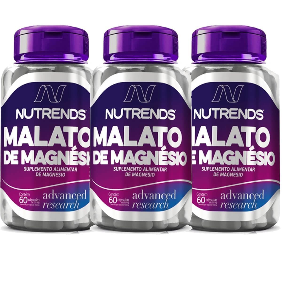 Kit 3X Malato de Magn�sio 550mg - 60 C�psulas - Nutrends