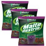 Kit 3X Maltodextrin - 1000g Guaran� c/ A�a� - Atlhetica Nutrition