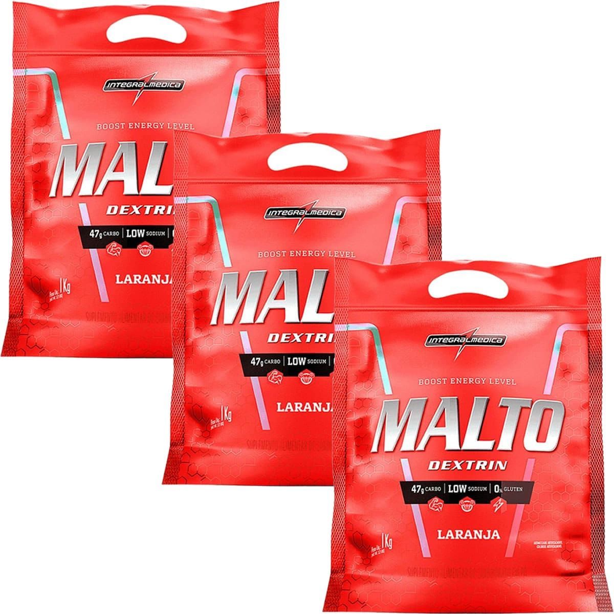 Kit 3X Maltodextrin - 1000g Refil Laranja - IntegralM�dica