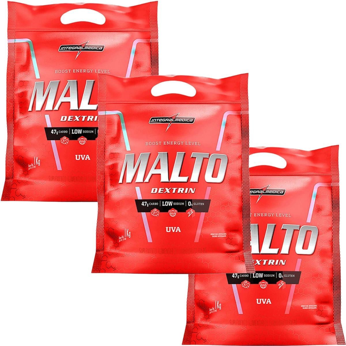 Kit 3X Maltodextrin - 1000g Refil Uva - IntegralM�dica