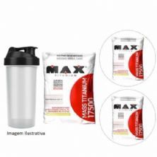 Kit 3X Mass 17500 3 Kg Refil Leite Condensado + Coqueteleira - Max Titanium