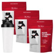 Kit 3X Mass 17500 3 Kg Refil Vit.frutas + Coqueteleira - Max Titanium