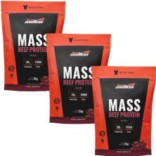Kit 3X Mass Beef Protein - 3000g Refil Chocolate - New Millen