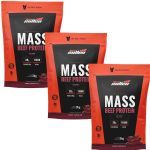 Kit 3X Mass Beef Protein - 3000g Refil Chocolate - New Millen