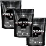 Kit 3X Mass Gainer - 3000g Refil Chocolate - Black Skull