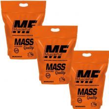 Kit 3X Mass Quality - 2700g Refil Morango - MuscleFull