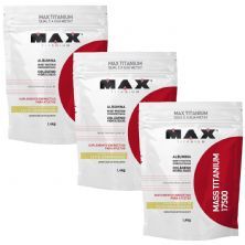 Kit 3X Mass Titanium 17500 - 1400g Refil Leite Condensado - Max Titanium