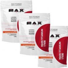Kit 3X Mass Titanium 17500 - 1400g Refil Vitamina de Frutas - Max Titanium