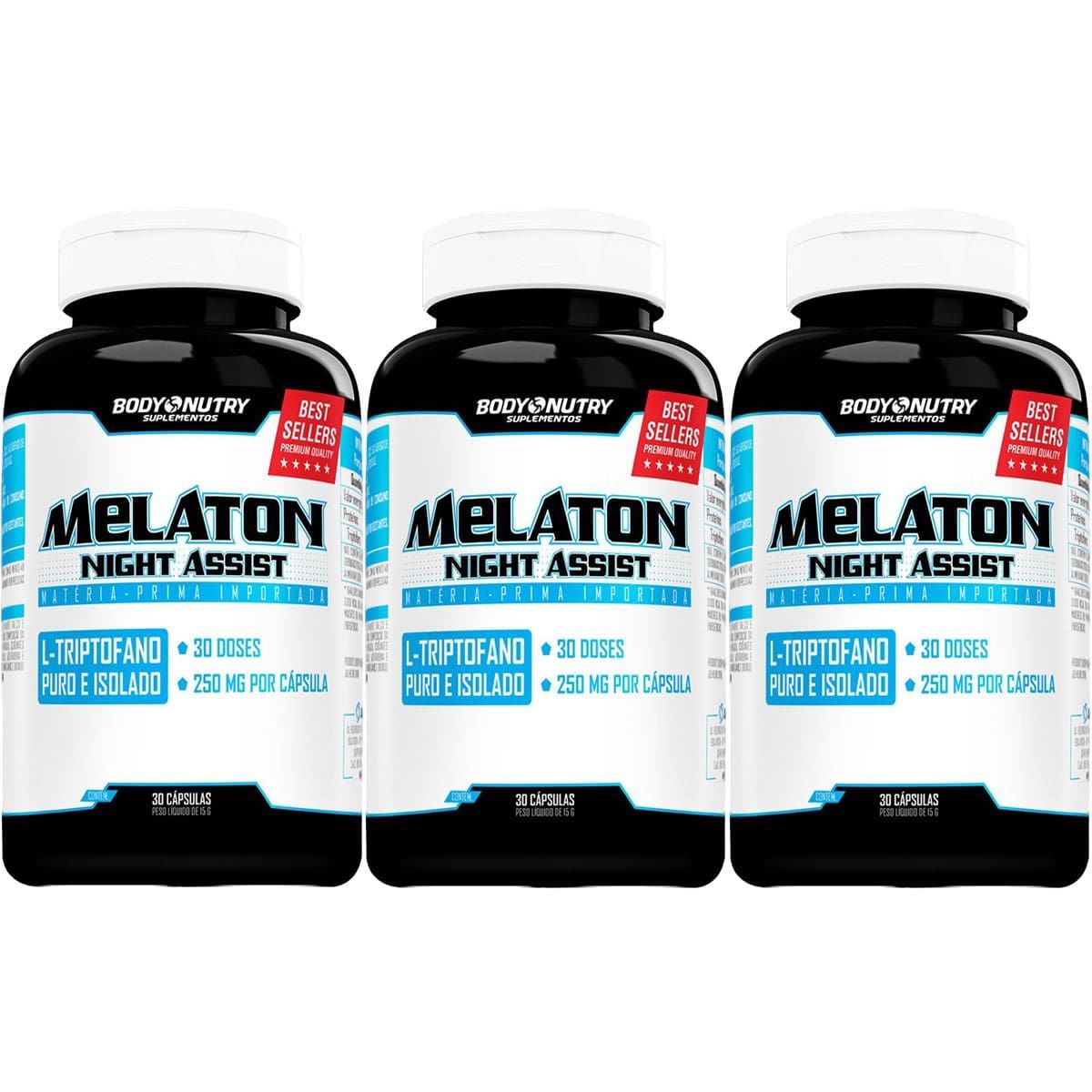 Kit 3X Melaton Night Assist - 30 C�psulas - Body Nutry