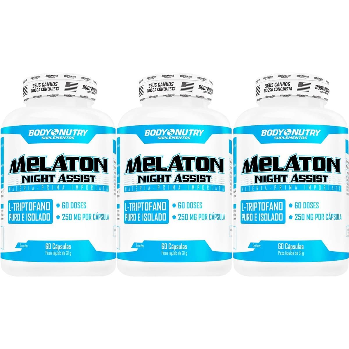 Kit 3X Melaton Night Assist Clinical Labs - 60 C�psulas - Body Nutry