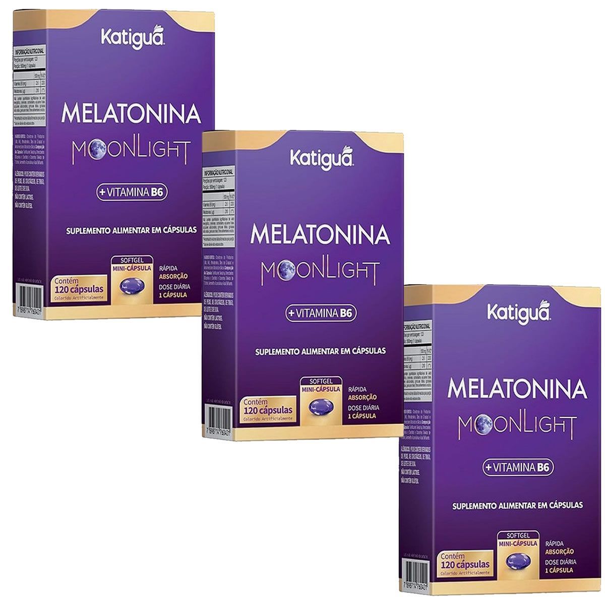 Kit 3X Melatonina 210mcg - 120 C�psulas - Katigu�