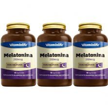 Kit 3X Melatonina 210mcg - 60 C�psulas - VitaminLife