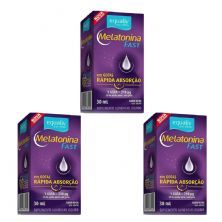 Kit 3X Melatonina Fast Gotas - 30ml Menta - Equaliv