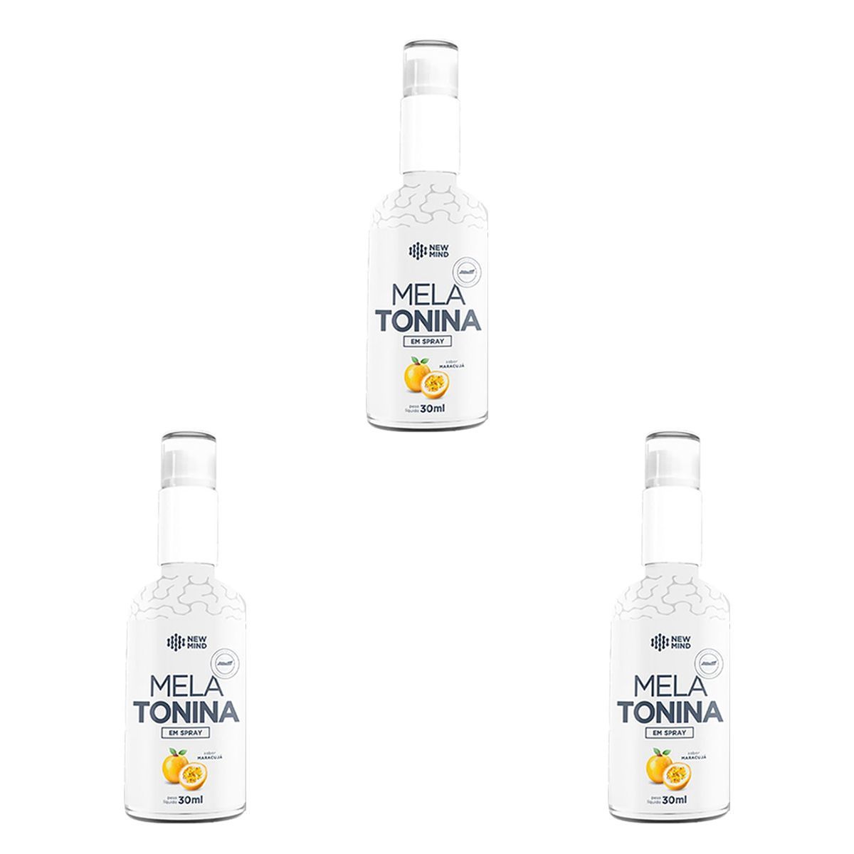 Kit 3X Melatonina New Mind - 30ml Maracuj� - New Millen