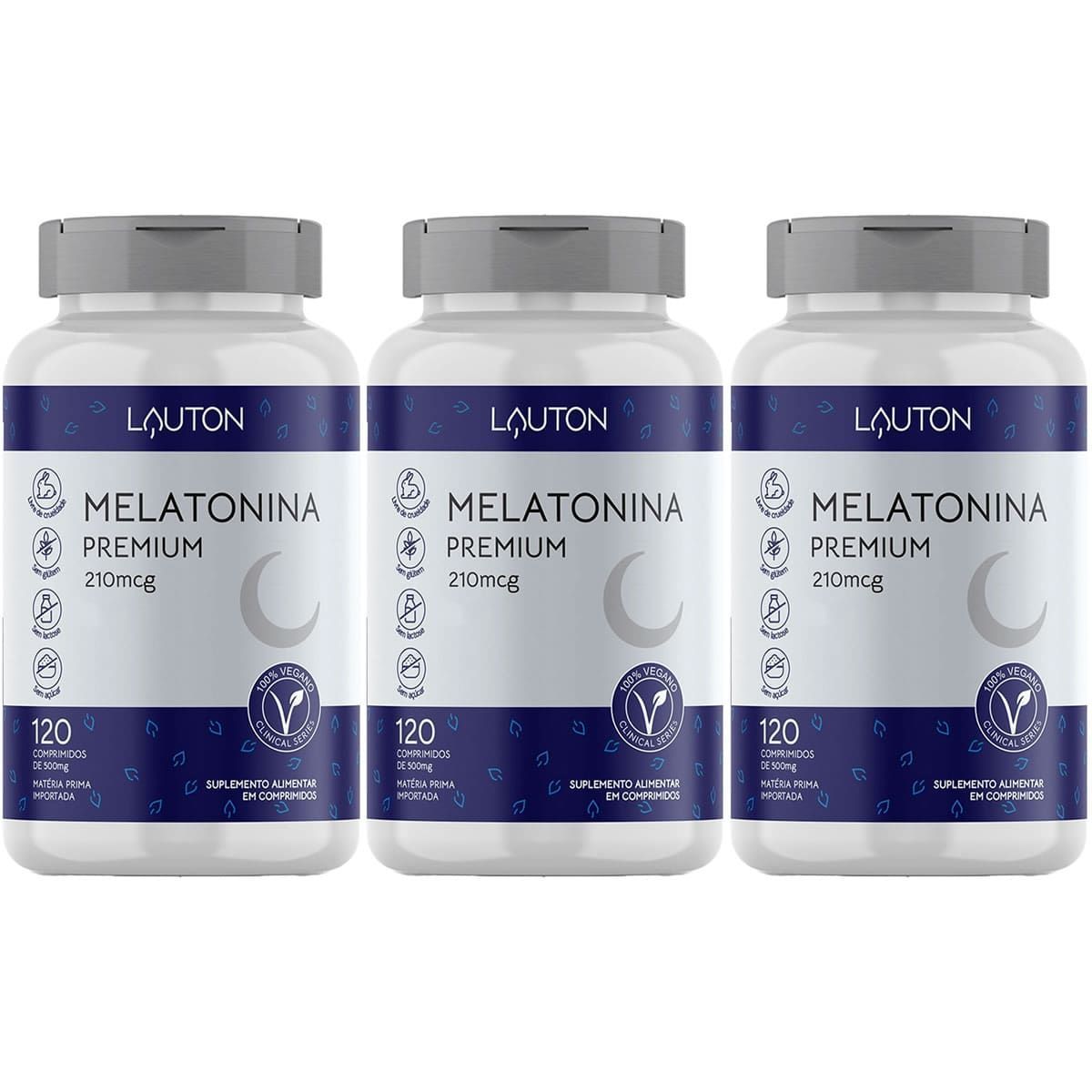 Kit 3X Melatonina Premium 210mcg - 120 Comprimidos - Lauton Nutrition