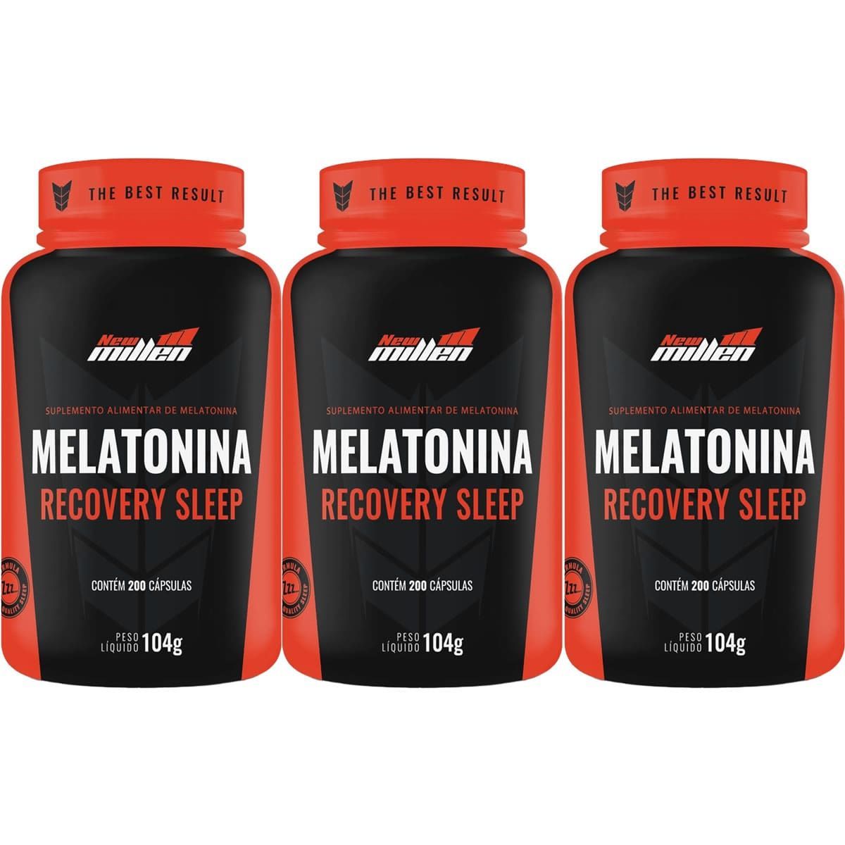 Kit 3X Melatonina Recovery  Sleep - 200 C�psulas - New Millen