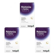 Kit 3X Melatonina + L-Triptofano 500mg - 60 C�psulas - katigu�