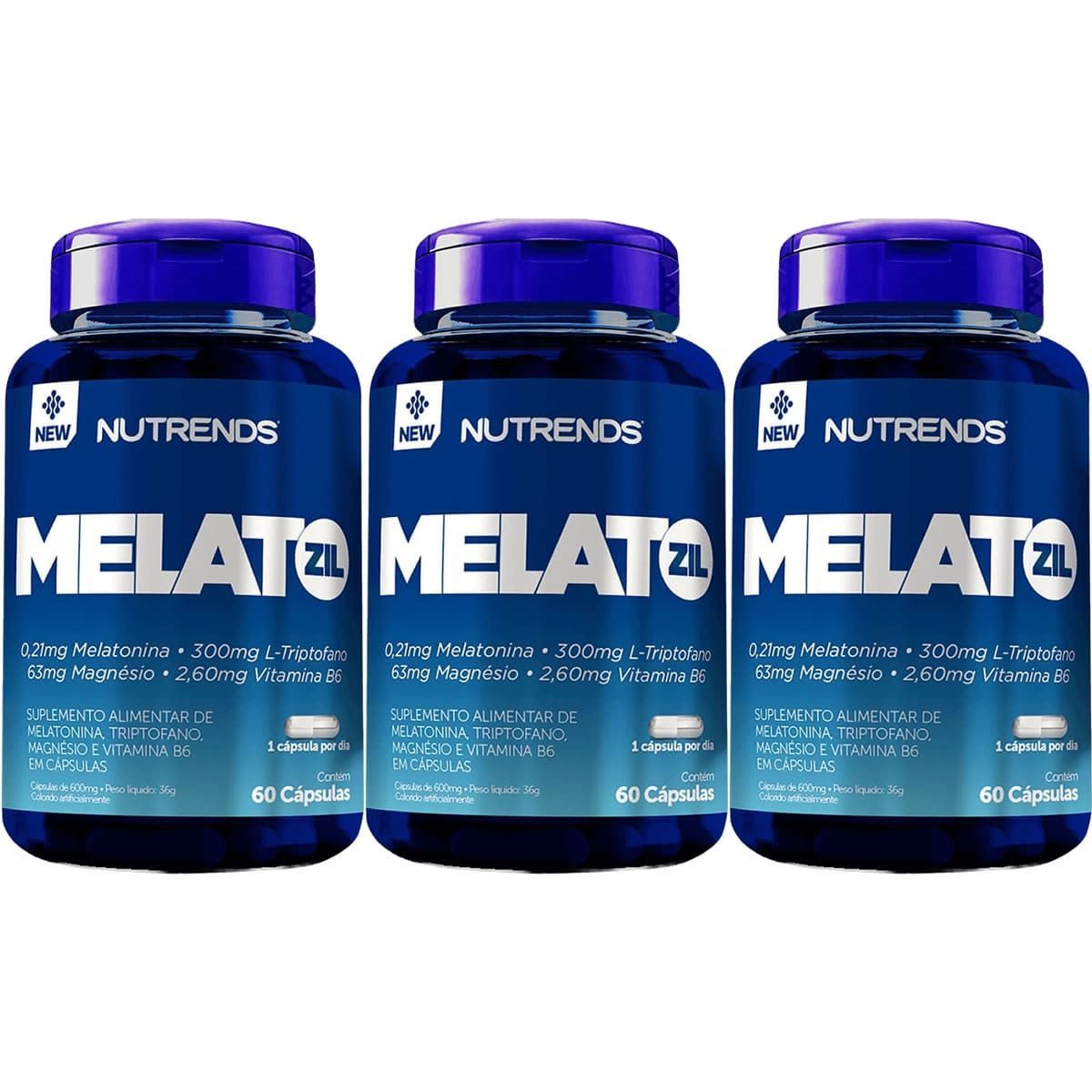 Kit 3X Melatozil - 60 C�psulas - Nutrends