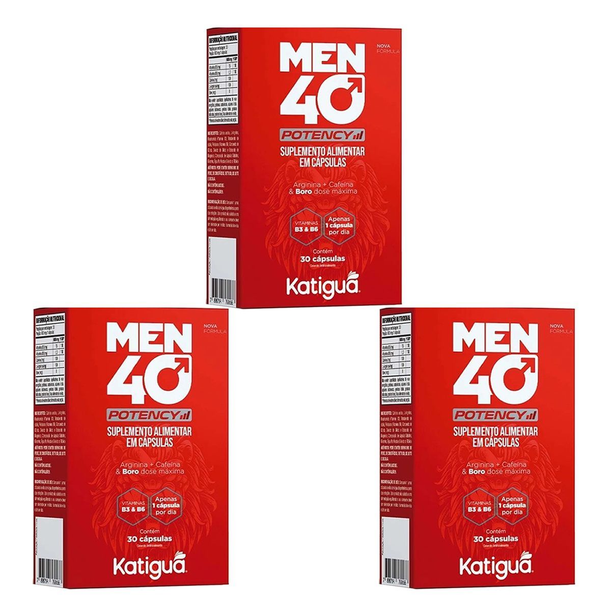 Kit 3X Men40 Potency - 30 C�psulas - Katigu�