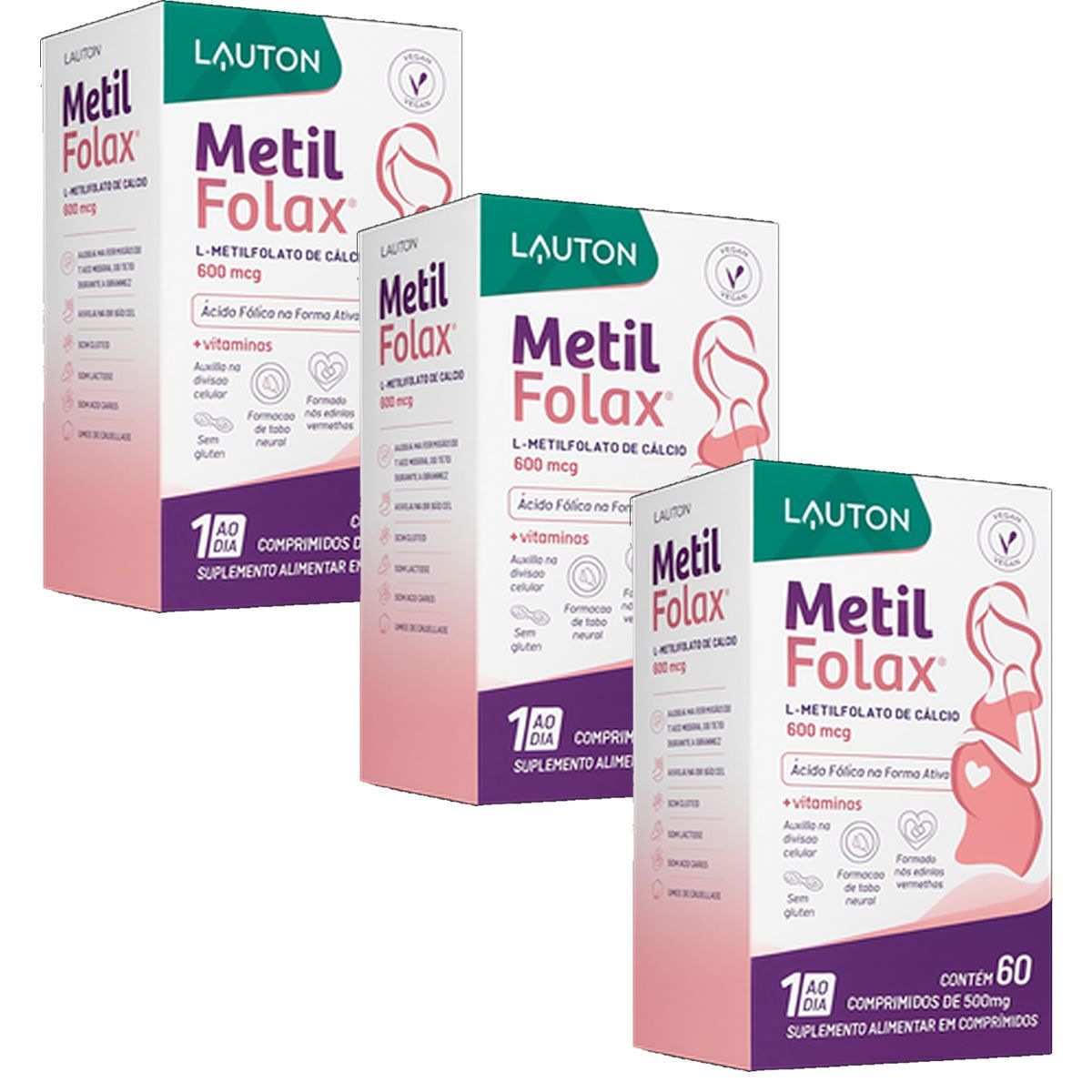 Kit 3X Metil Folax - 60 Comprimidos - Lauton Nutrition