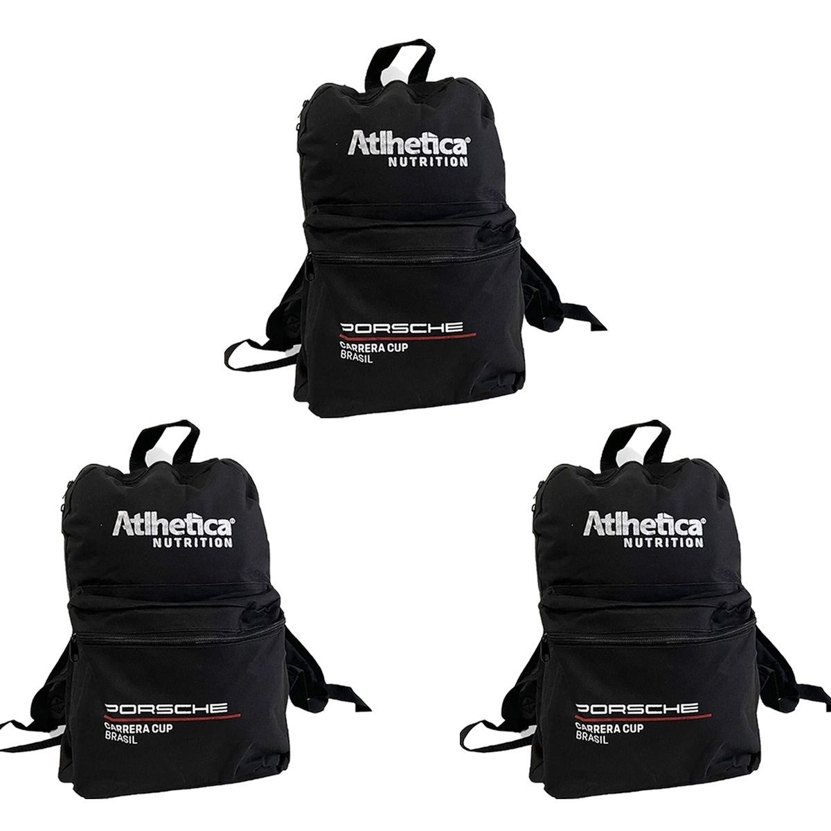 Kit 3X Mochila Preta - Porsche Cup - Atlhetica Nutrition