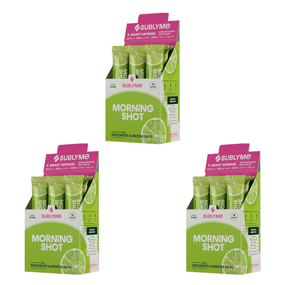 Kit 3X Morning Shot - 14 Sach�s 6g Lim�o - Sublyme