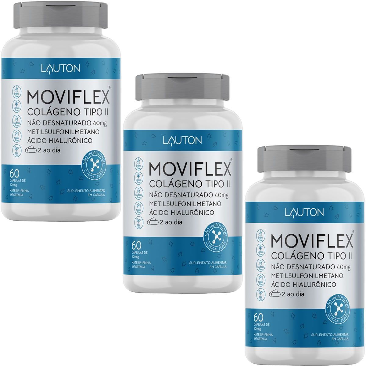Kit 3X Moviflex Col�geno Tipo II- 60 C�psulas - Lauton Nutrition