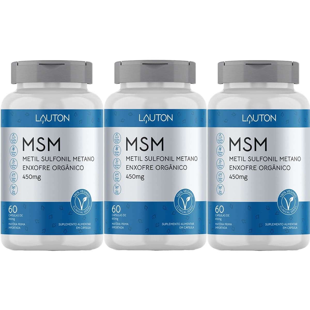 Kit 3X MSM - Metil Sulfonil Metano - 60 C�psulas - Lauton Nutrition