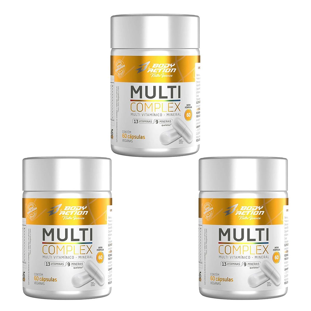 Kit 3X Multi Complex - 60 C�psulas - Body Action