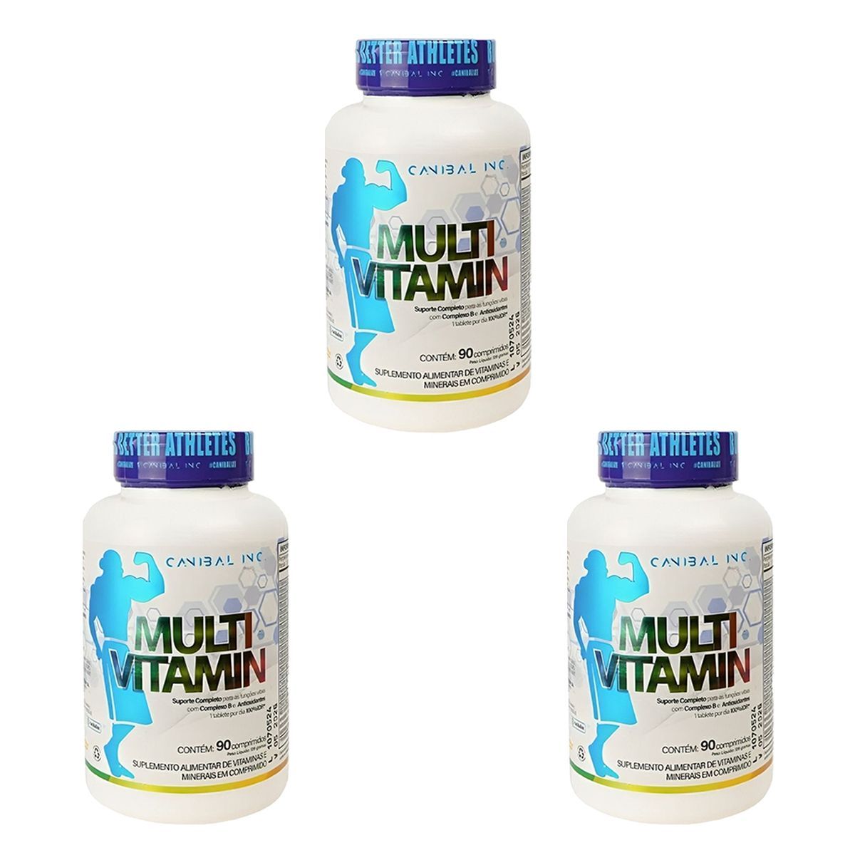 Kit 3X Multi Vitamin - 90 Tabletes - Canibal