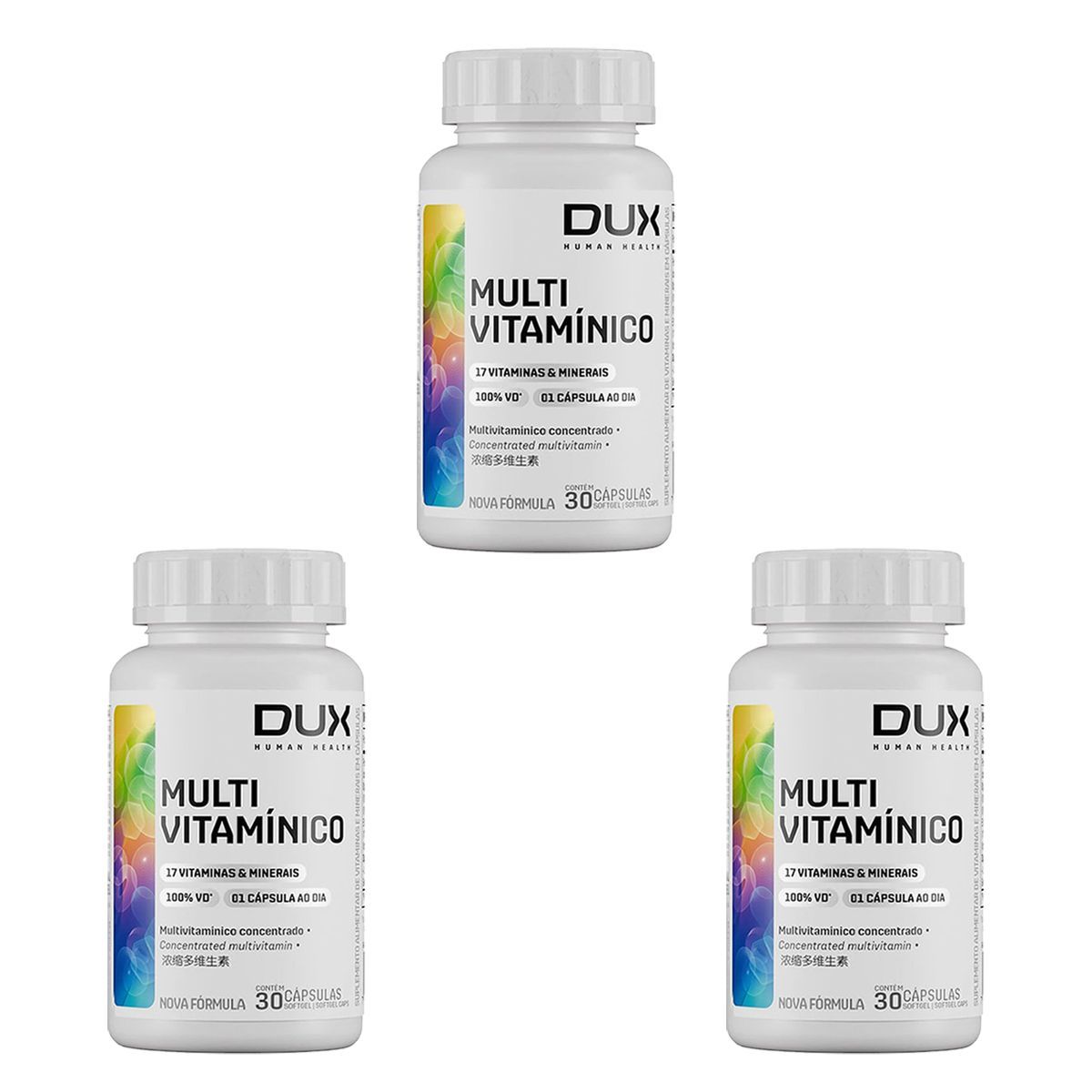 Kit 3X Multivitam�nico Esportivo - 30 C�psulas Softgel - Dux Nutrition