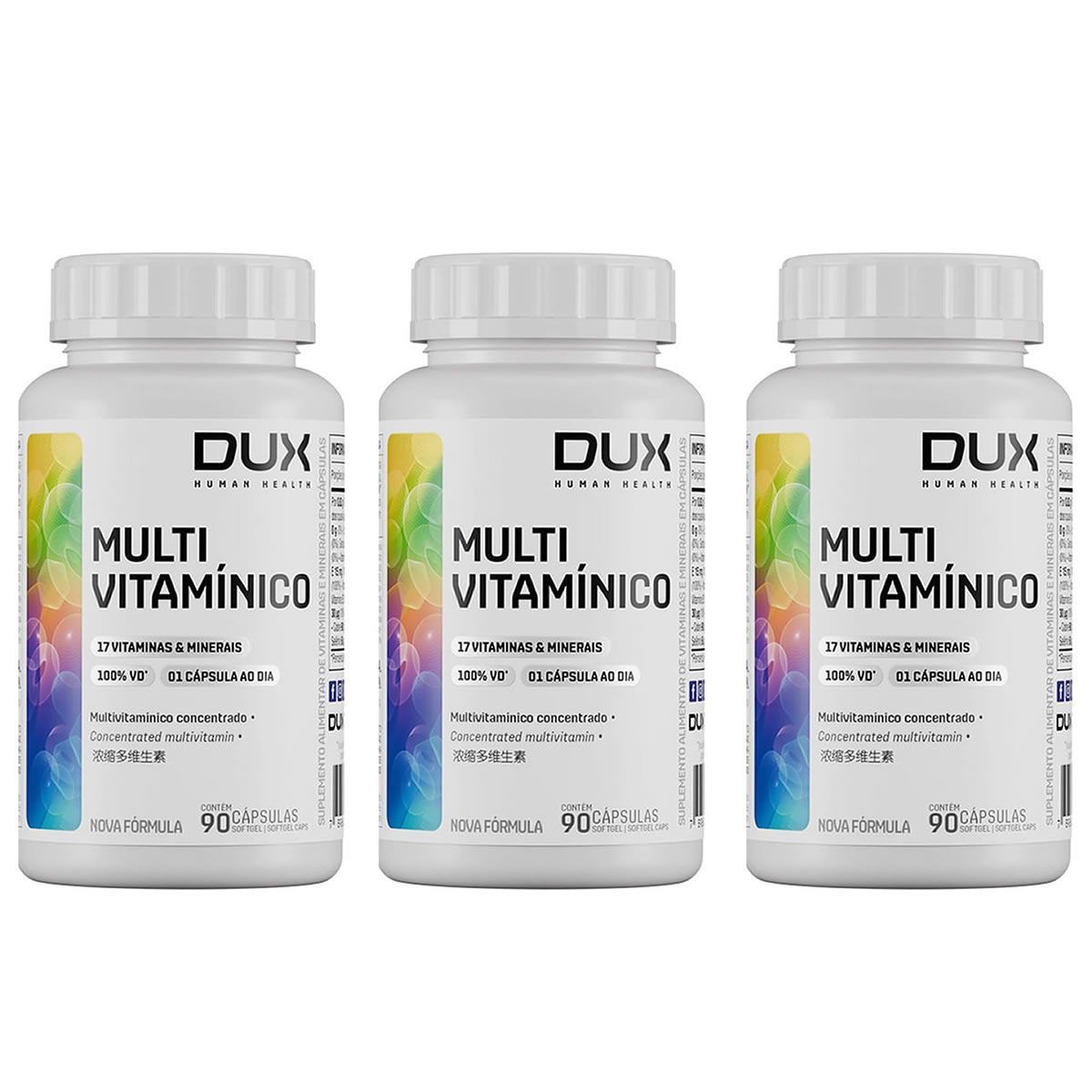 Kit 3X Multivitam�nico Esportivo - 90 C�psulas Softgel - Dux Nutrition
