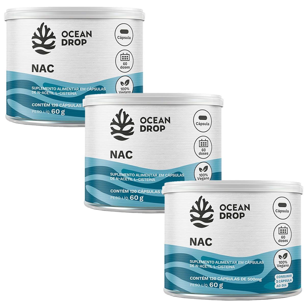 Kit 3X NAC -  120 C�psulas - Ocean Drop