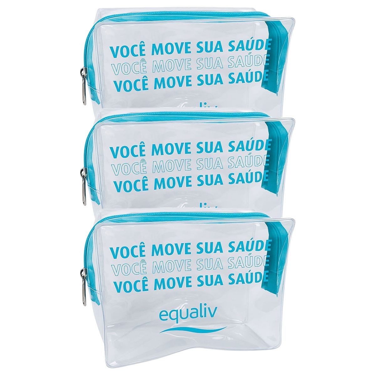 Kit 3X Necessaire Transparente - Equaliv