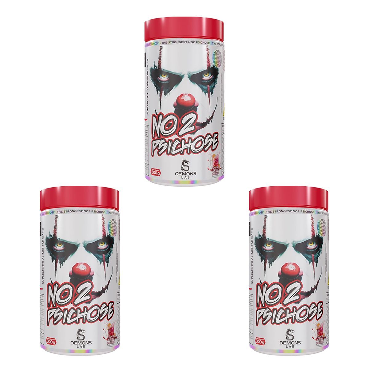 Kit 3X NO2 Psichose - 300g Fruit Punch - Demons Lab