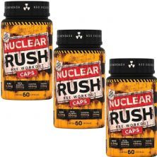 Kit 3X Nuclear Rush Caps Pre Workout - 60 C�psulas - BodyAction