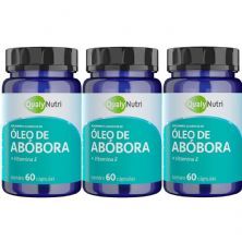Kit 3X �leo de Ab�bora + Vitamina E - 60 C�psulas - QualyNutri
