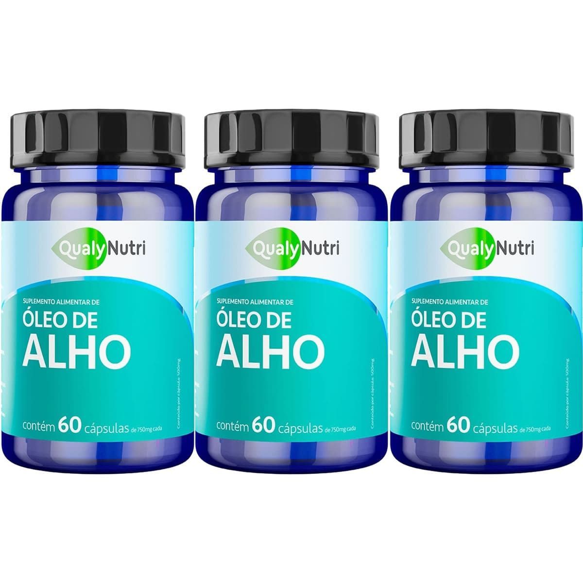 Kit 3X �leo de Alho - 60 C�psulas - QualyNutri