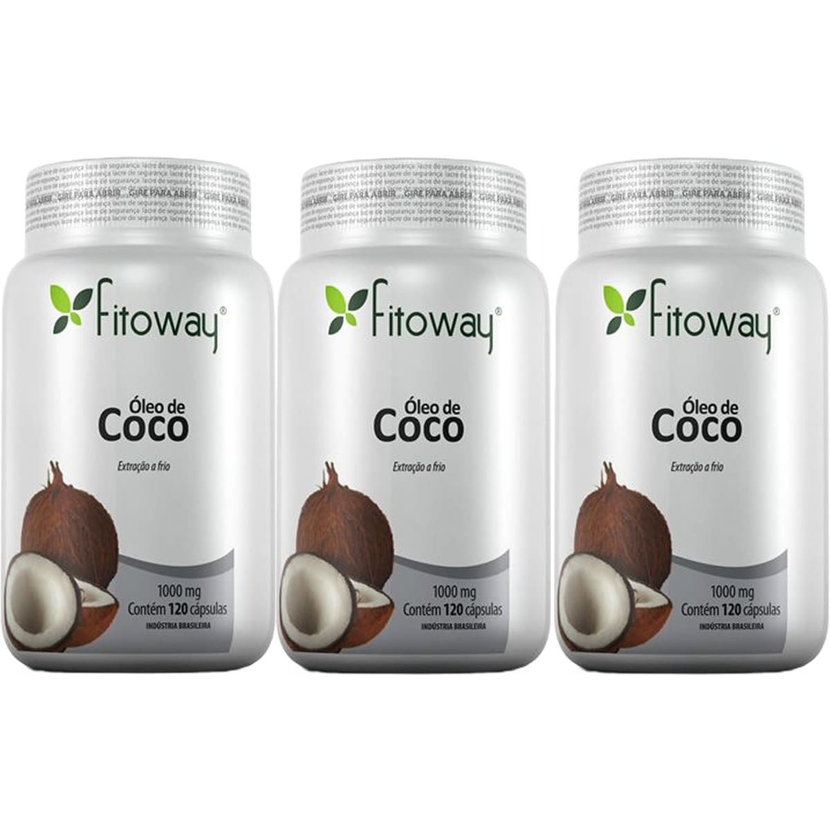 Kit 3X Oleo de C�co 1g - 120 C�psulas - Fitoway