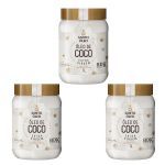 Kit 3X �leo de Coco Extra Virgem de Polpa - 1000ml Natural - Santo �leo