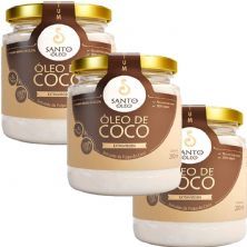 Kit 3X �leo de Coco Extra Virgem de Polpa  - 200ml - Santo �leo