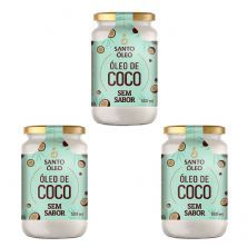 Kit 3X �leo de Coco Sem Sabor - 500ml - Santo �leo