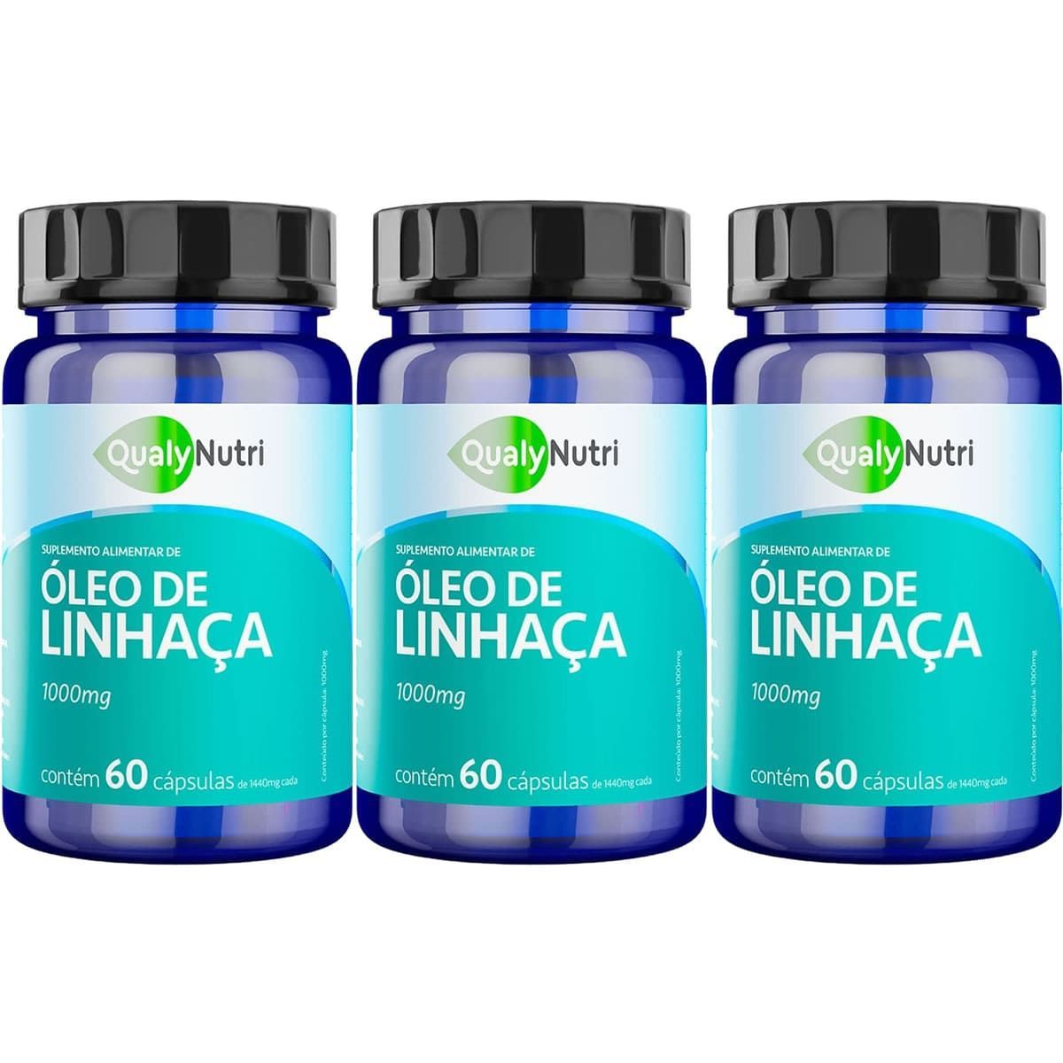 Kit 3X �leo de Linha�a - 60 C�psulas - QualyNutri