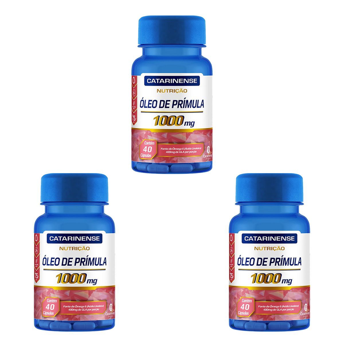 Kit 3X �leo de Pr�mula - 1000mg 40 c�psulas - Catarinense Nutri��o