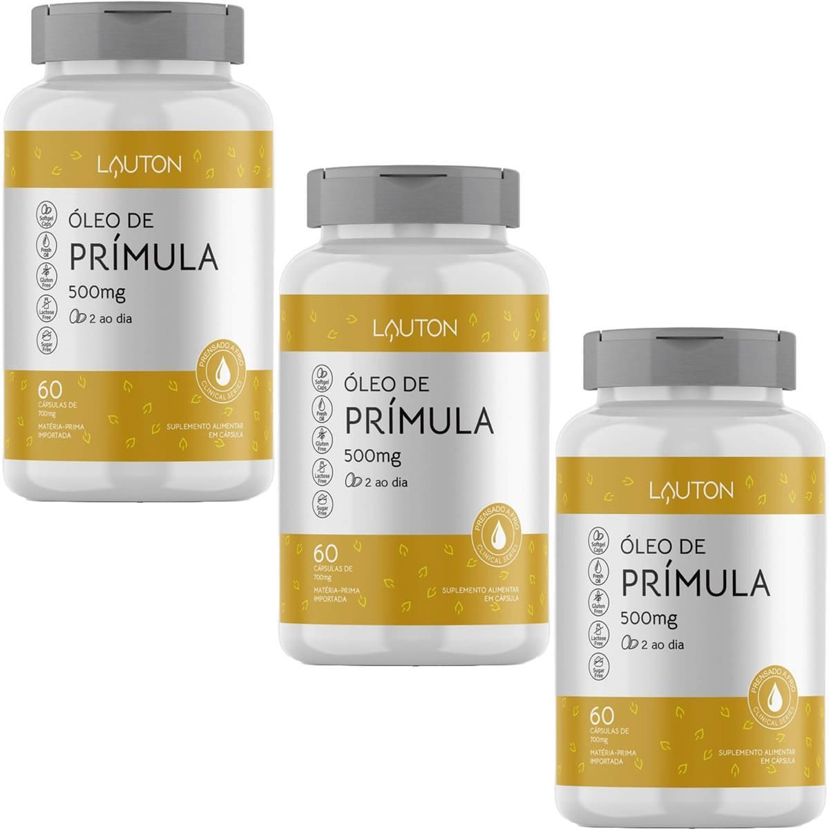 Kit 3X �leo de Pr�mula 500mg - 60 C�psulas - Lauton Nutrition